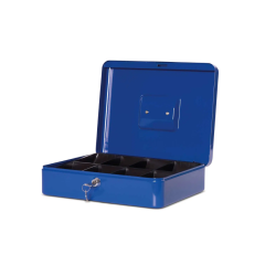 Cutii postale, Caseta (cutie) metalica pentru bani, 300 x 250 x 87 mm, MAUL - albastra - autograf.ro
