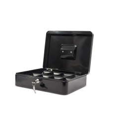 Cutii postale, Caseta (cutie) metalica pentru bani, 300 x 250 x 87 mm, MAUL - neagra - autograf.ro