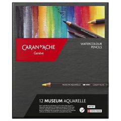 Creioane colorate Caran dAche, Set 12 Creioane Colorate Carandache Museum Aquarelle Pencil - autograf.ro