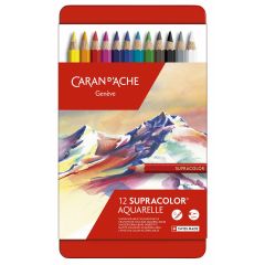 Creioane colorate Caran dAche, Set 12 Creioane Colorate Carandache Supracolor Aquarelle Pencil - autograf.ro
