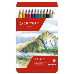 Creioane colorate Caran dAche, Set 12 Creioane Colorate Carandache Pablo Pencil - autograf.ro