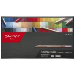 Creioane colorate Caran dAche, Set 76 Creioane Colorate Carandache Pastel Pencil - autograf.ro