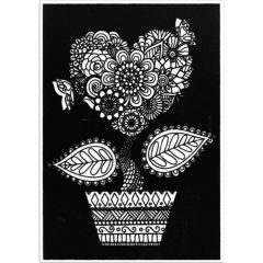 Creioane colorate, Plansa de Catifea pentru Colorat Acvila Contrast Velvet Botanica 5 - autograf.ro