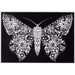 Creioane colorate, Plansa de Catifea pentru Colorat Acvila Contrast Velvet Fluturi 9 - autograf.ro