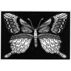 Creioane colorate, Plansa de Catifea pentru Colorat Acvila Contrast Velvet Fluturi 6 - autograf.ro