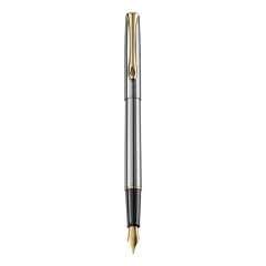 Diplomat, Stilou Diplomat Traveller, cu penita M, din otel inoxidabil - stainless steel gold - autograf.ro