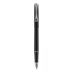 Diplomat, Stilou Diplomat Traveller, cu penita M, din otel inoxidabil - black lacquer - autograf.ro