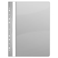 Dosare, mape si folii Q-connect Donau, Dosar plastic PVC, cu sina si multiperforatii, 10 buc/set, DONAU - gri - autograf.ro