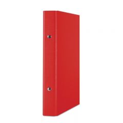 Caiete mecanice Donau, Caiet mecanic A5, plastifiat PP, 2 inele - D20mm, DONAU - rosu - autograf.ro