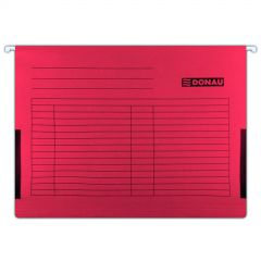 Dosare, mape si folii Q-connect Donau, Dosar suspendabil cu burduf si eticheta , bagheta metalica, 5 buc/set, DONAU - rosu - autograf.ro