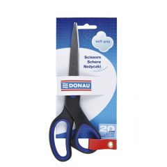 Cuttere si foarfeci Standardgraph Donau, Foarfeca otel, ergonomica, 20cm, cu rubber grip, DONAU Soft Grip - maner albastru - autograf.ro