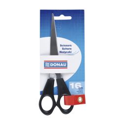 Cuttere si foarfeci Standardgraph Donau, Foarfeca otel,  ergonomica, 16cm, DONAU Classic- maner negru - autograf.ro