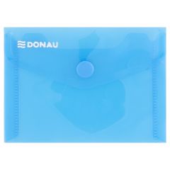Dosare, mape si folii Q-connect Donau, Mapa PP protectie documente A7 landscape, inchidere cu capsa, 10/set, DONAU - albastru transparent - autograf.ro