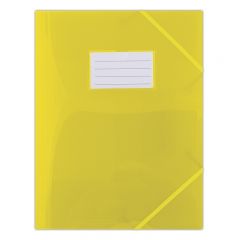 Raspundel Istetel, Mapa plastic cu elastic pe colturi, cu eticheta, 480 microni, DONAU - galben transparent - autograf.ro