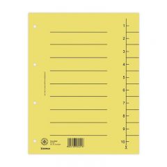 Indecsi si separatoare Han Donau, Separatoare carton manila 250g/mp, 300 x 240mm, 100/set, DONAU - galben - autograf.ro