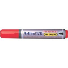 Artline, Permanent marker ARTLINE 170 - Dry safe ink, corp plastic, varf rotund 2.0mm - rosu - autograf.ro