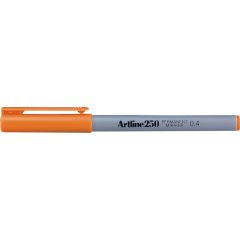 Artline, Permanent marker ARTLINE 250, corp plastic, varf rotund 0.4mm - portocaliu - autograf.ro