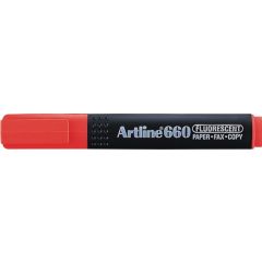 Raspundel Istetel, Textmarker ARTLINE 660, varf tesit 1.0-4.0mm - rosu fluorescent - autograf.ro