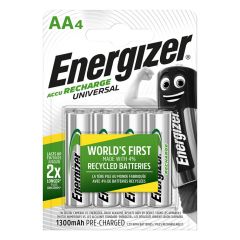 Leitz Energizer, Baterii reincarcabile universale, AA, LR6, 1.2V, 1300mAh, 4 buc/set, Energizer - autograf.ro