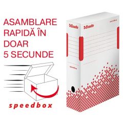 Alonje arhivare Esselte, Cutie depozitare si arhivare ESSELTE Speedbox, carton, 100 mm, alb - autograf.ro
