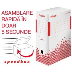 Alonje arhivare Esselte, Cutie depozitare si arhivare ESSELTE Speedbox, carton, 150 mm, alb - autograf.ro