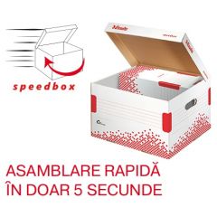 Esselte, Container arhivare si transport Esselte Speedbox, cu capac, carton, 100% reciclat, FSC, M, alb - autograf.ro