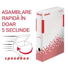 Alonje arhivare Kangaro Optima Esselte, Cutie depozitare si arhivare ESSELTE Speedbox, carton, 80 mm, alb - autograf.ro