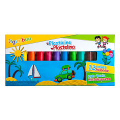 Art & Craft Gimboo, Plastilina standard, 12 culori/cutie, GIMBOO - 12 culori asortate - autograf.ro