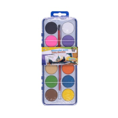 Acuarele, tempera, ulei, acrilice Manley Gimboo, Acuarele 12 culori/set + 1 pensula gratis, GIMBOO - autograf.ro