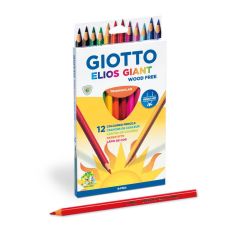 Carioci Giotto, Creioane colorate, cutie carton, 12 culori/cutie, GIOTTO Elios Giant - autograf.ro