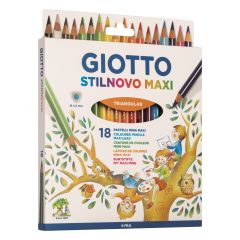 Creioane colorate Gimboo Giotto, Creioane colorate 18 culori/cutie, GIOTTO Stilnovo Maxi - autograf.ro