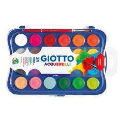 Acuarele, tempera, ulei, acrilice Giotto, Acuarele 24 culori/set + 1 pensula gratis, GIOTTO Acquerelli - autograf.ro