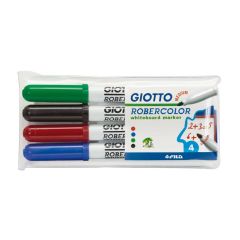 Carioci Giotto, Markere pentru table de scris, varf rotund, 4 culori/blister, GIOTTO Robercolor - autograf.ro