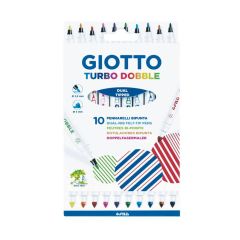 Carioci Giotto, Carioca cu 2 capete, 10 culori/cutie,  GIOTTO Turbo Dobble - autograf.ro
