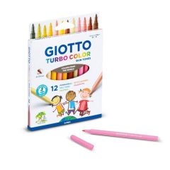 Carioci Giotto, Carioca, nuante tonurile pielii, 12 culori/cutie, GIOTTO Turbo Maxi - autograf.ro