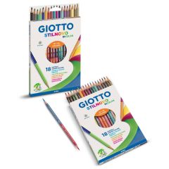 Creioane colorate Gimboo Giotto, Creioane colorate, cutie carton, 12 culori/cutie, GIOTTO Stilnovo Bicolor - autograf.ro