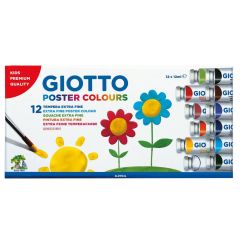 Acuarele, tempera, ulei, acrilice Giotto, Tempera 12ml, 12 culori/set, GIOTTO Poster Colors - autograf.ro