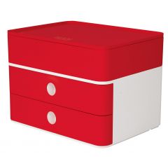 Tavite documente Han, Suport cu 2 sertare + cutie ustensile HAN Allison Smart Box Plus - rosu cherry - autograf.ro