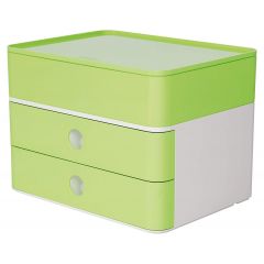 Tavite documente Han, Suport cu 2 sertare + cutie ustensile HAN Allison Smart Box Plus - verde lime - autograf.ro