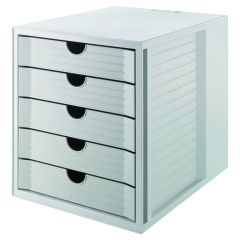Tavite documente Han, Suport plastic cu 5 sertare pentru documente, HAN - gri deschis - sertare gri deschis - autograf.ro