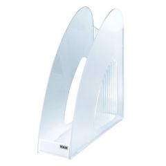 Raspundel Istetel Han, Suport vertical plastic pentru cataloage HAN Twin - transparent cristal - autograf.ro
