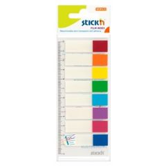 STICK'n  , Stick index plastic transparent color 45 x 12 mm, 8 x 15 file/set, Stick