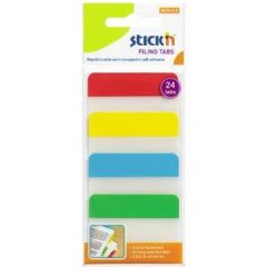 STICK'n  , Stick index plastic transp. cu margine color 38 x 51 mm, 4 x 20 file/set, Stick