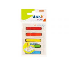 STICK'n  , Stick index plastic transparent color 45 x 12 mm, 5 x 20 file/set, Stick