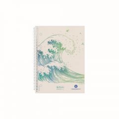 Caiete cu spirala, CAIET A5 70F SPIRALA PATRATELE MOTIV WAVE GREENLINE - autograf.ro