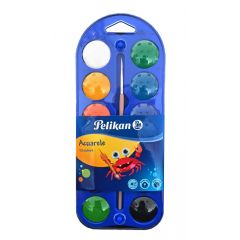 Pahare, palete pictura, ACUARELE, 12 CULORI PASTILA + PENSULA, PELIKAN - autograf.ro