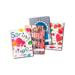 Caiete cu spirala, CAIET A5 100 FILE CU SPIRALA PATRATELE MOTIV ENJOY LIFE - ECONOMIC - autograf.ro