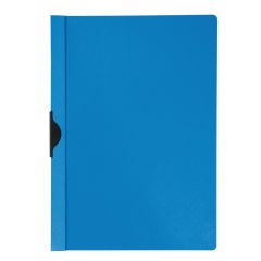 Dosare, mape si folii Q-connect, Dosar din plastic cu clema metalica Q-Connect - albastru - autograf.ro
