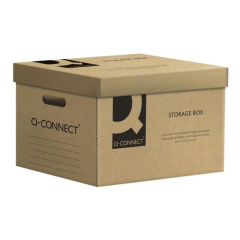 Alonje arhivare Q-connect, Container arhivare cu capac detasabil, 515x305x350mm, carton 483gsm, Q-Connect - gri/negru - autograf.ro