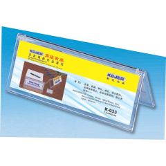 Raspundel Istetel, Display nume pentru birou, din plastic, forma A,  72 x 200mm, KEJEA - transparent - autograf.ro
